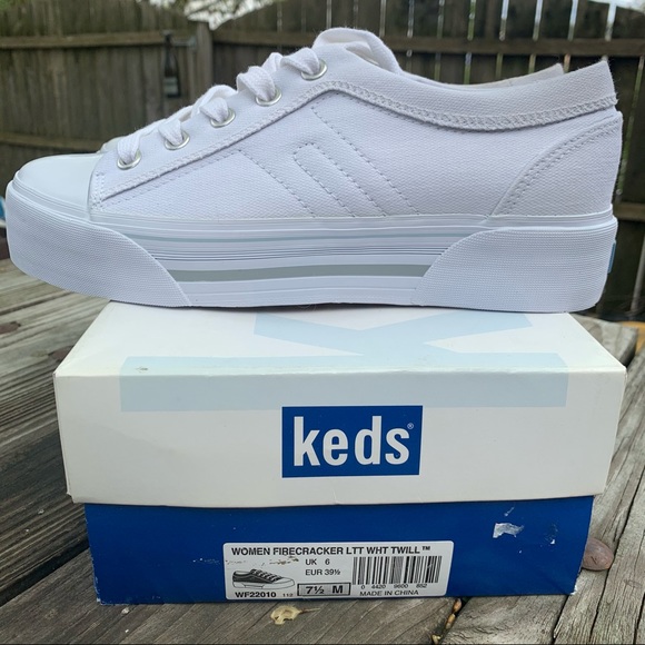 Keds Firecracker white canvas platform shoes- 7.5